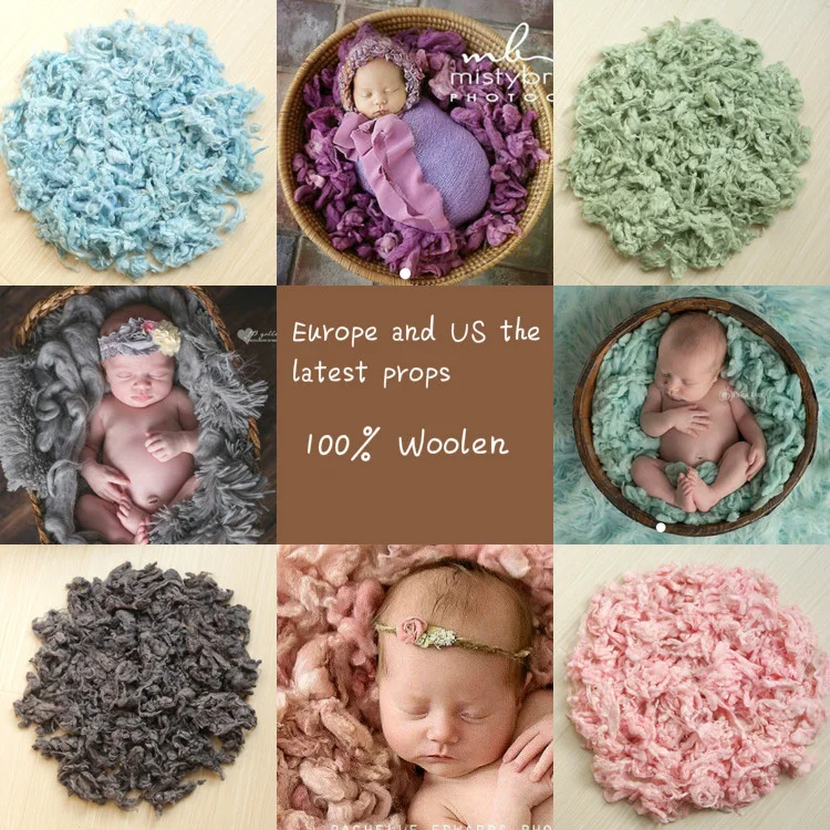 100% чистая шерсть наполнитель Подушка Одеяло Новорожденные реквизиты для фона