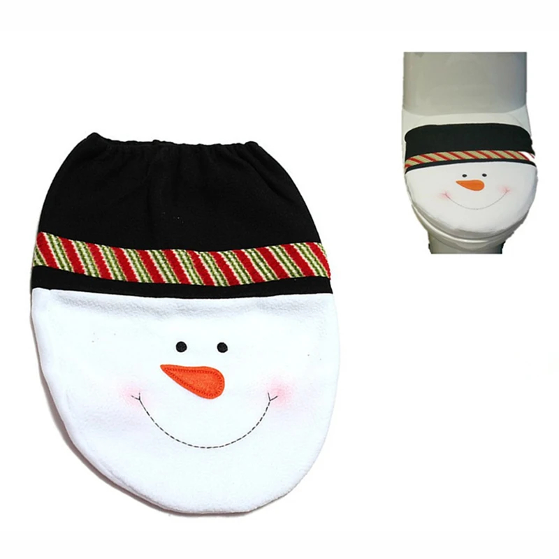 Рождественское украшение для туалета 2 вида Санта Клаус снеговик ванной комнаты