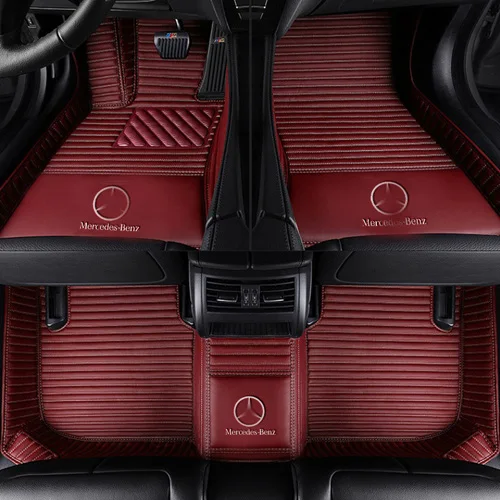 red Автомобильные коврики для Mercedes Benz A B C E class W204 205 W211 212 213 S class CLA GLC ML GLE GL пользовательские напольные коврики с логотипом - Название цвета: red