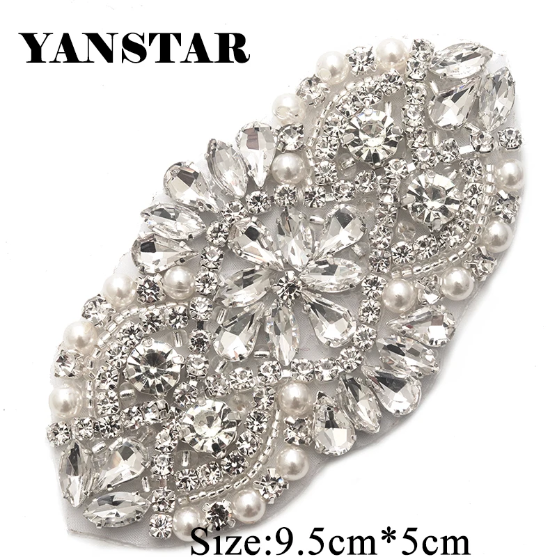YANSTAR(10pcs) Wholesale Bridal Sash Rhinestone Applique Accessory For Wedding Dress Belt DIY Gown YS865 | Дом и сад
