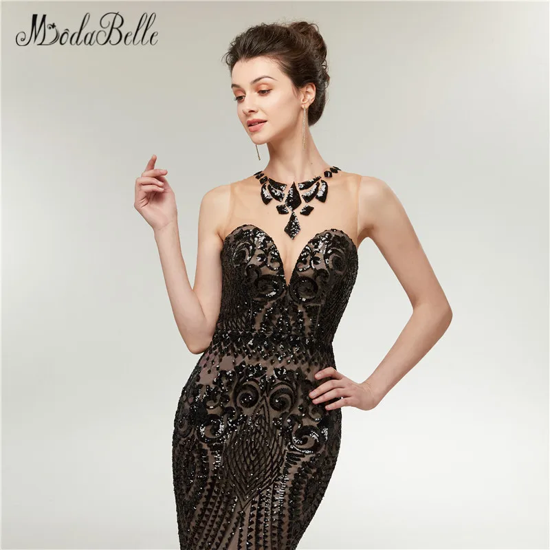 modabelle 2018 Black Sequin Prom Dresses Mermaid Trumpet Style Women Elegant Long Evening Formal Gown Vestido Festa Longo | Свадьбы и