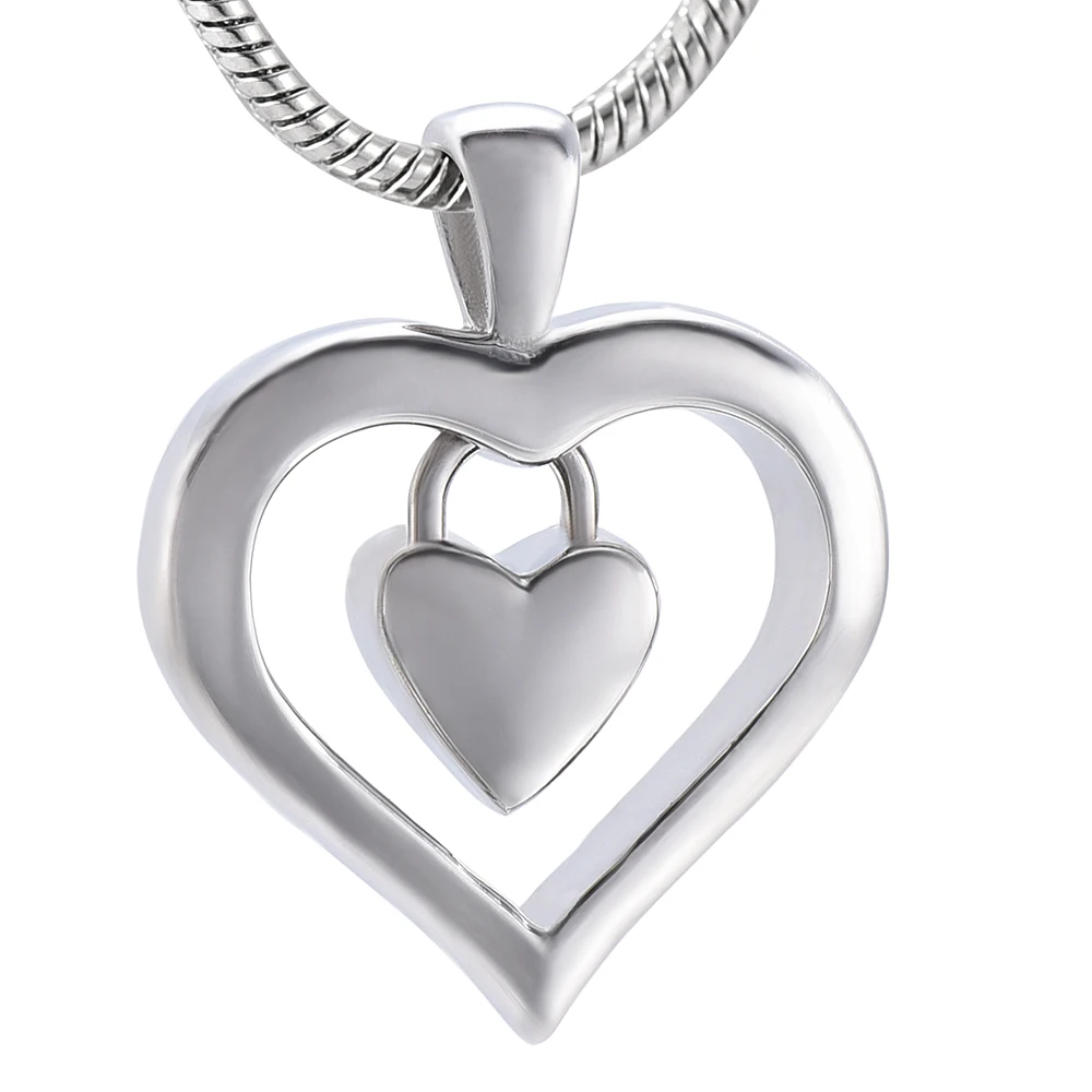 

LKJ9962 Heart Pendants and Charms Funeral Urn Ash Pendant Stainless Steel Cremation Jewlery for Human/ Animal