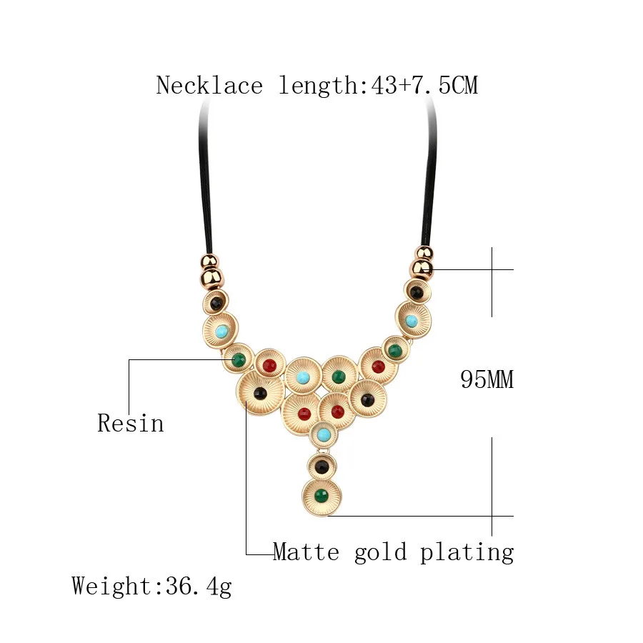 Женское винтажное ожерелье с инкрустированным кристаллом золотого цвета|collar