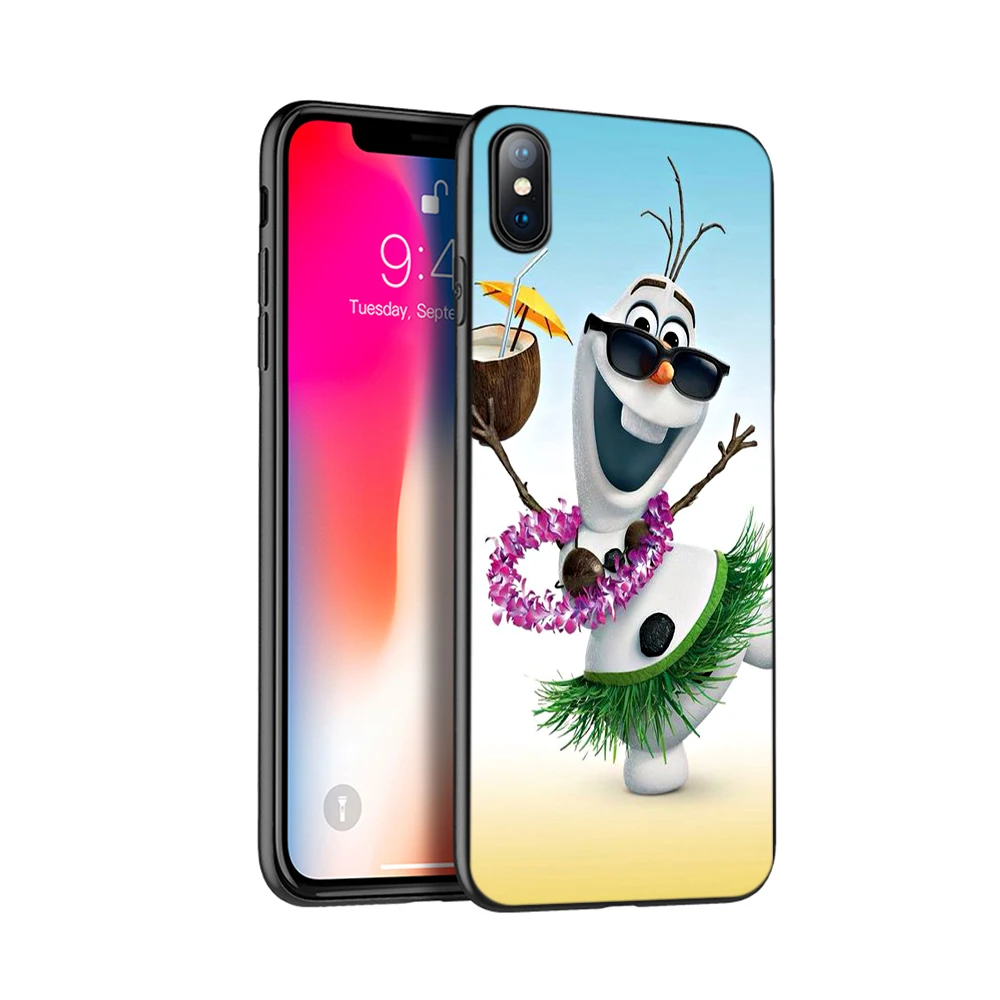 Черный чехол ТПУ для iphone 5 5s se 6 6s 7 8 plus x 10 чехол силиконовый чехол для iphone XR XS 11 pro MAX чехол Олаф