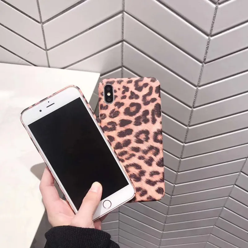Чехол с леопардовым узором для iPhone 7 8 Plus противоударный Прочный ПК чехол X XS Max XR 6s 6