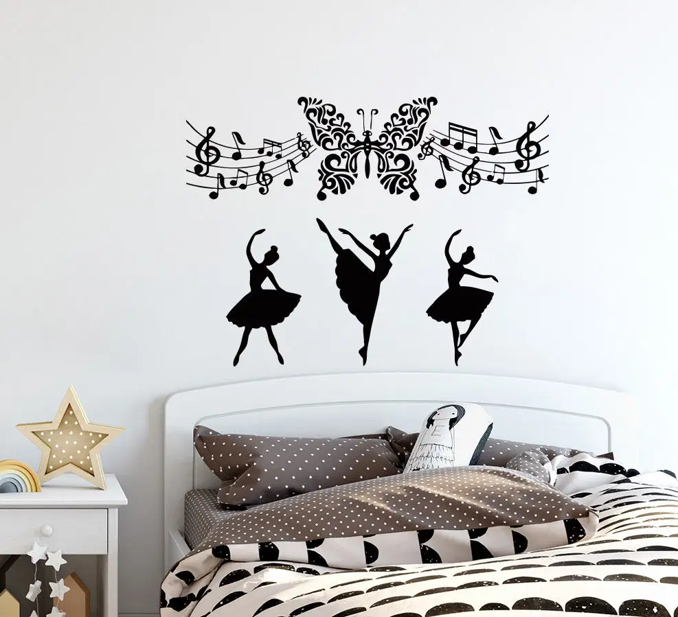 Настенная Наклейка с бабочками для танцев девочек украшение детской спальни