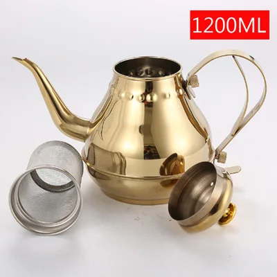 Золотой 1.2L 1,8 л кофейник из нержавеющей стали Mocha Espresso, латте, Перколятор, плита, кофейник, Перколятор, инструмент для напитков, кофейник, латте - Цвет: Золотой
