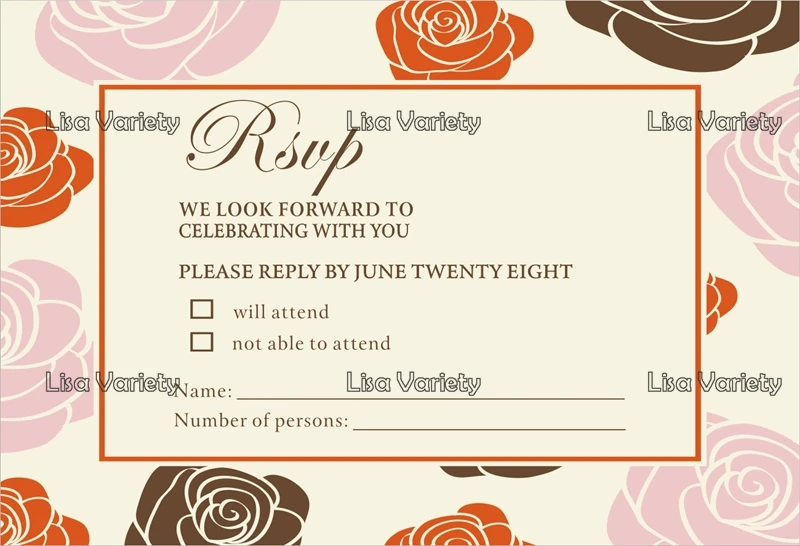 Personalized RSVP Card with Free Envelope for Wedding / Party 50 pcs/lot R16 | Дом и сад