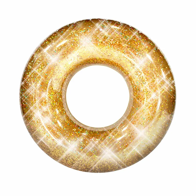 swimming ring Надувной матрас для бассейна конфетти Золотой голографический Блестящий воздушный плавательный круг вечерние трубки для отдыха на воде взрослых надувной плот - Цвет: swimming ring