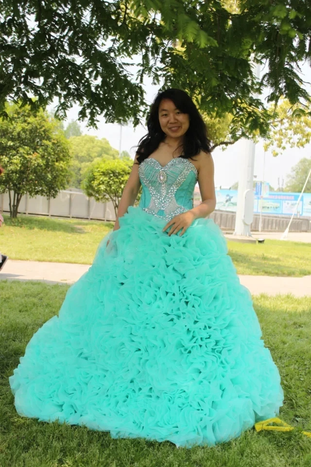 Kejiadian милые 16 принцесс Бисероплетение милое платье Quinceanera белые и синие
