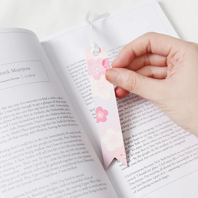 Чистый цвет тема Сакура искусственная кожа Книга Маркер подарок DIY Deco 1