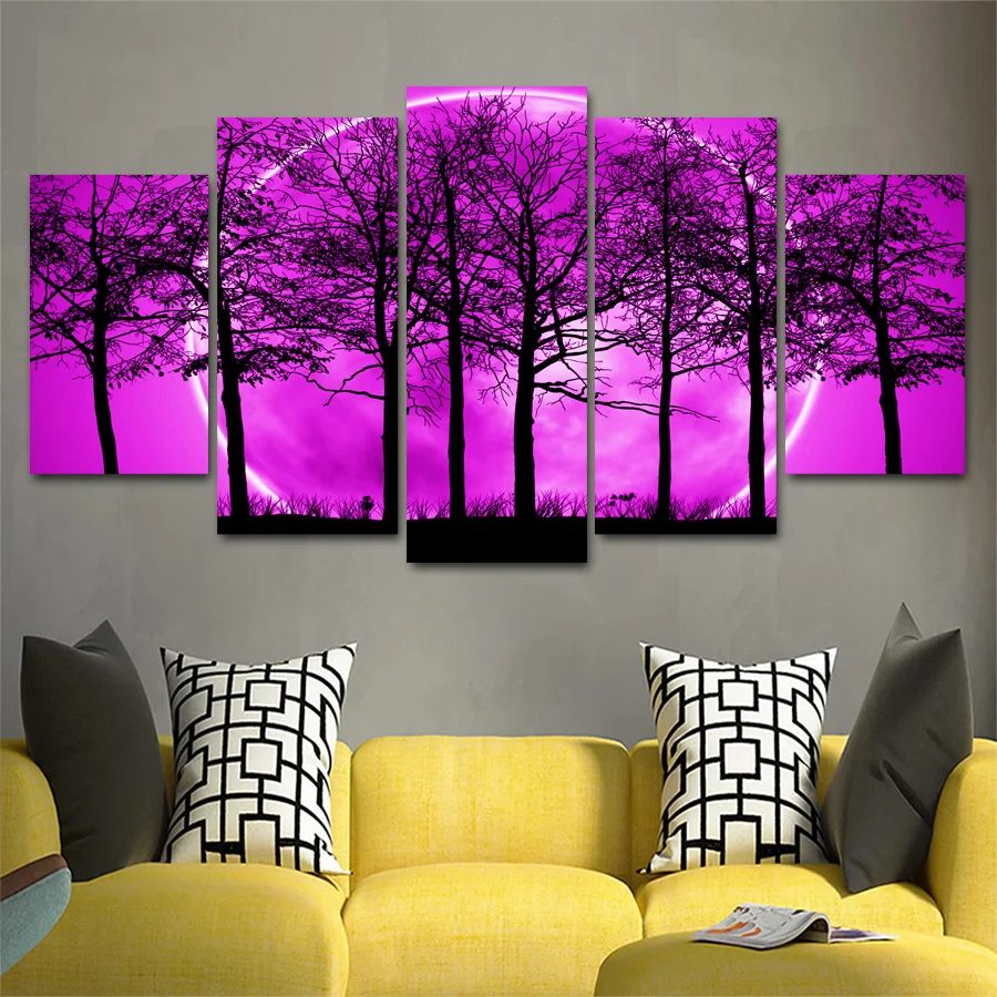 

Drop shipping 5 Panel Wall Art Pictures Canvas Painting abstract canvas poster painting decoration for living room LW119