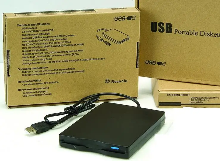 Внешний портативный накопитель дисковод USB 1 44 МБ 3 5 дюйма в розничной упаковке