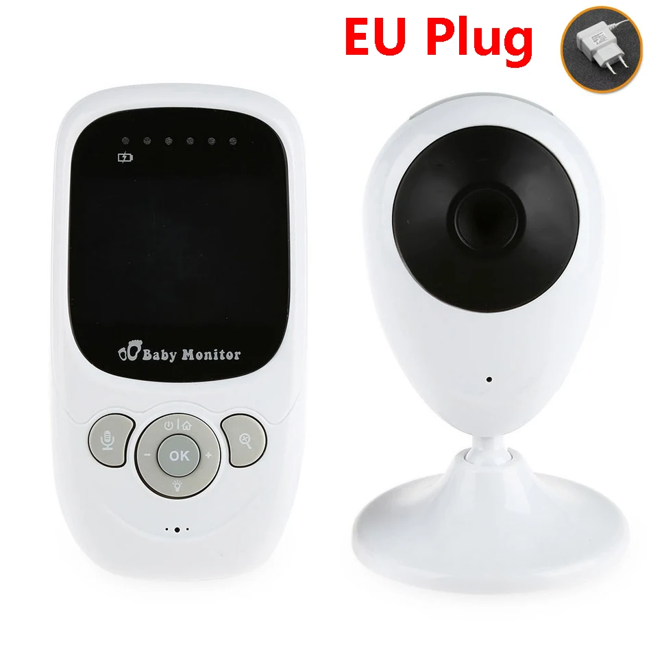 EU Plug Беспроводной цветной видеоняни с 2,4 дюймовым ЖК-дисплеем 2 способа аудио разговора ночного видения наблюдения камеры безопасности няня - Цвет: EU Plug