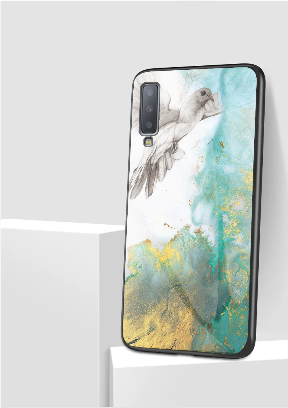 Для Samusng Galaxy S10E S10 S9 S8 J4 J6 Plus Note 9 8 M10 M20 мраморная защитная пленка из закаленного стекла класса люкс чехол для телефона для A7 A9 чехол Крышка