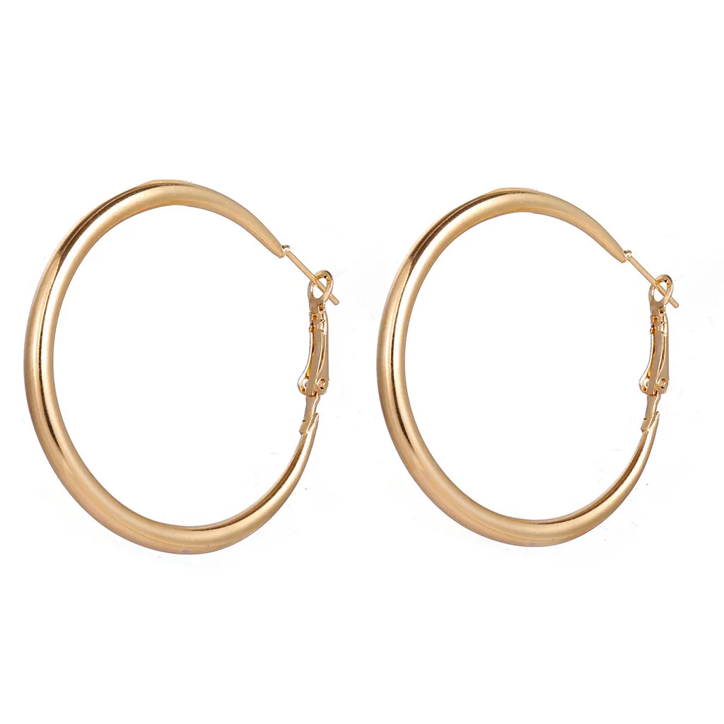 Панк рок минималистский 50 мм трубы большой золотой сплав Круглый Круг Хооп