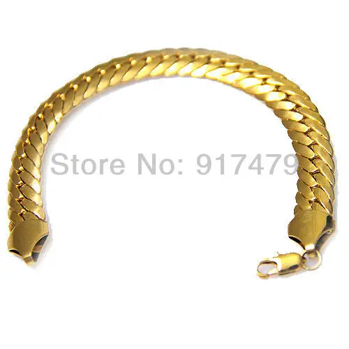 Мода 11 мм Коренастый Большой браслеты звено цепи для мужчин женщин золото Цвет
