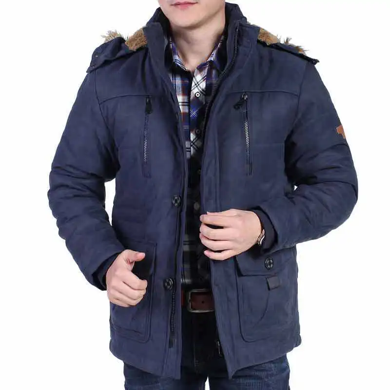 Зимняя куртка мужская 5XL 6XL с хлопковой подкладкой Теплая парка пальто