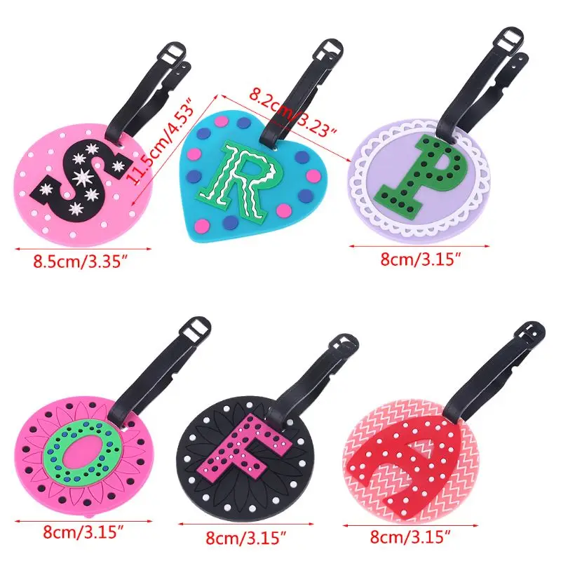 

Fashion Unisex PVC Luggage Tag Pendant Cute Letter Prin Suitcase ID Address Holder Baggage Boarding Tag Travel Accessory 6 Style