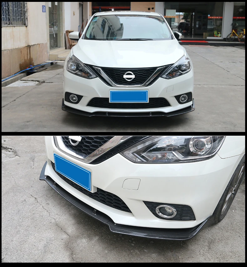 Для NISSAN SENTRA Sylphy- ABS передний бампер диффузор обвес Нижняя решетка защитная пластина для губ Накладка для автомобиля Стайлинг