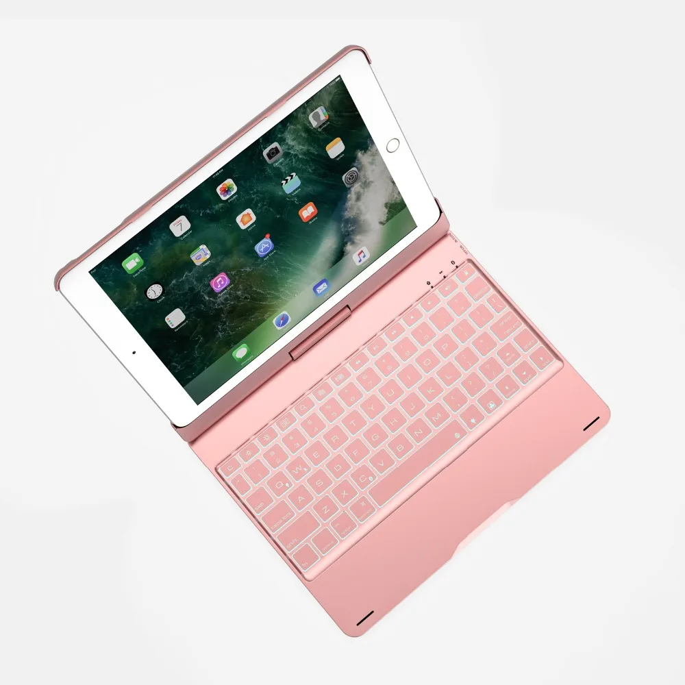 Поворотная bluetooth-клавиатура на 360 градусов, 7 цветов, чехол с подсветкой для Apple iPad Air 3 Pro 10,5 A1701 A1709