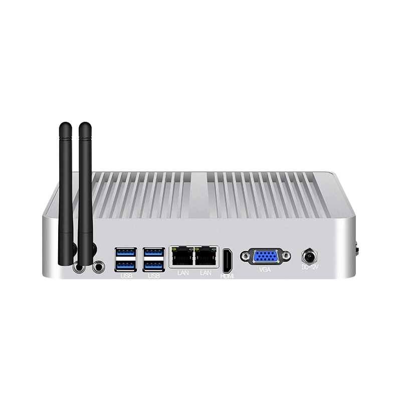 Безвентиляторный мини-ПК Intel i7 5500U Windows 10 8GB ram 120GB SSD 300M WiFi Dual NIC Gigabit Ethernet 8xusb HDMI VGA 3g/4G LTE