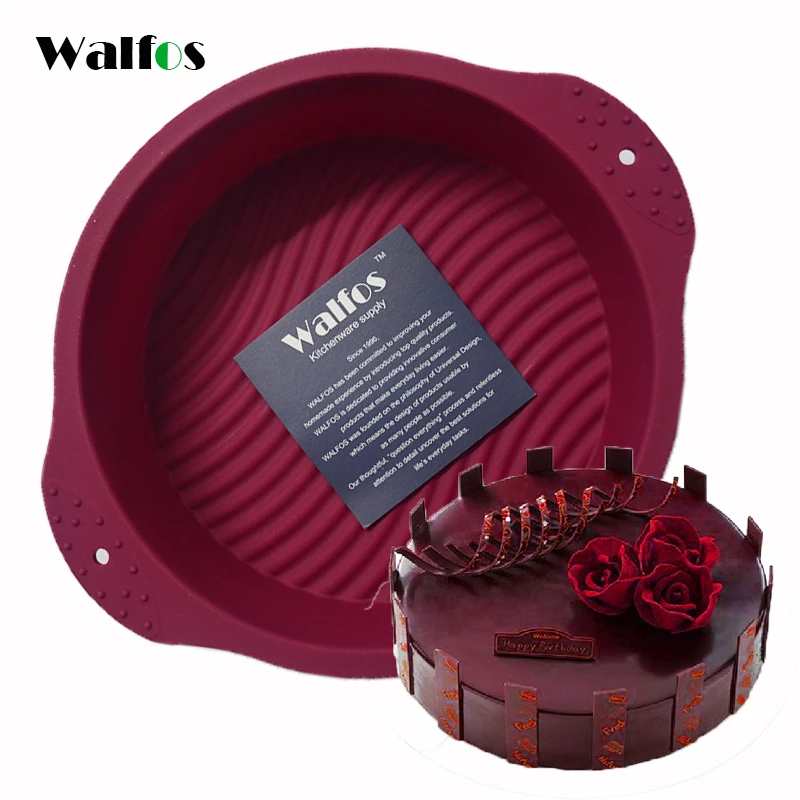 WALFOS 20*6 см большая круглая пищевая антипригарная силиконовая 3D форма для торта