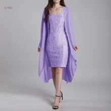 Сиреневое кружевное платье для матери невесты, костюм с курткой, пригласительные на свадьбу с длинными рукавами Сиреневое кружевное платье для матери невесты, костюм с курткой, пригласительные на свадьбу с длинными рукавами
