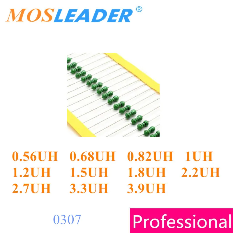 Mosleader 3000 шт 1/4 Вт 0307 0.56UH 0.68UH 0.82UH 1UH 1.2UH 1.5UH 1.8UH 2.2UH 2.7UH 3.3UH 3.9UH AL0307 DIP цветные кольцевые