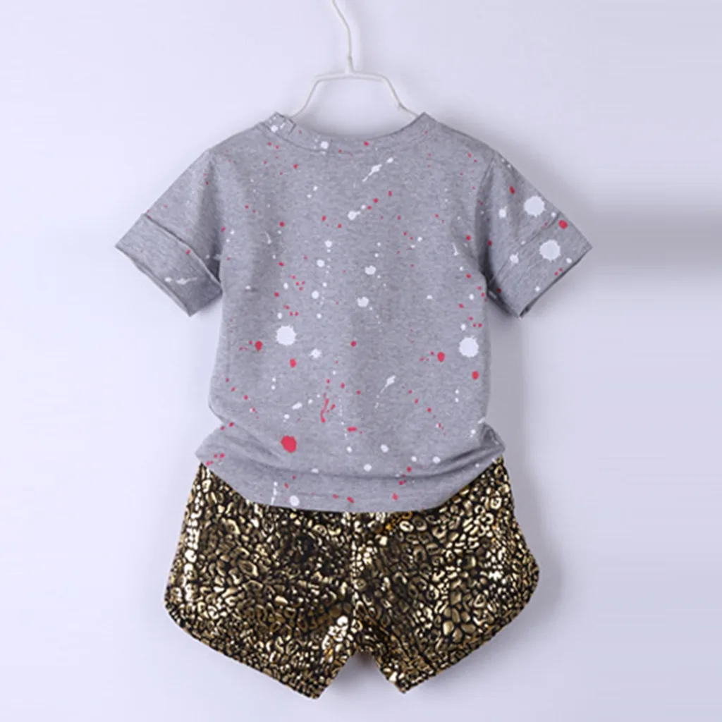 Летняя детская одежда для малышей Одежда маленьких девочек футболка в горошек