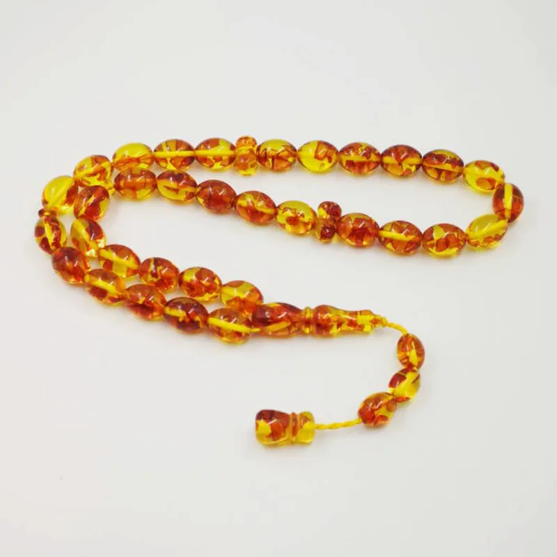Мусульманские четки из смолы Tasbih мусульманские цвета амберов мужской браслет с 33