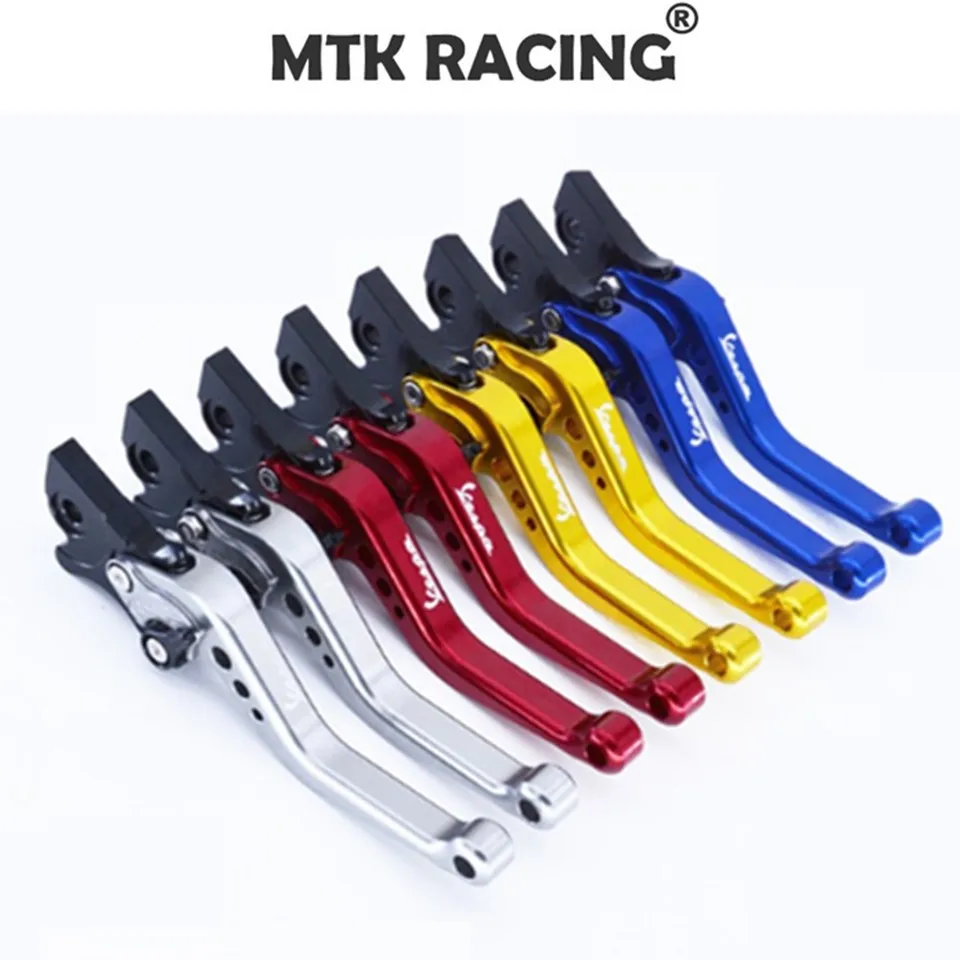Mtkracing para vespa granтуризм 125/200 gts 125/250 s125/s250 2003-2017 cnc curto alancas de embreagem do freio da motociclet |