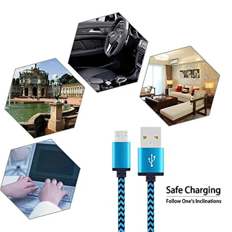 Micro USB Cable 5V 2.4A Fast Charging microusb Mobile Phone Cables For Samsung s7 Xiaomi Nexus Android 0.2m 1m 2m 3m usb cable | Мобильные
