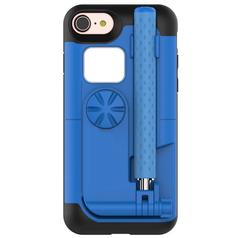 LANCASE футляр для селфи для iPhone 6 6s Plus Bluetooth складной стрейч ручной затвор чехол Funda чехол для iPhone 6 6s крышка - Цвет: blue