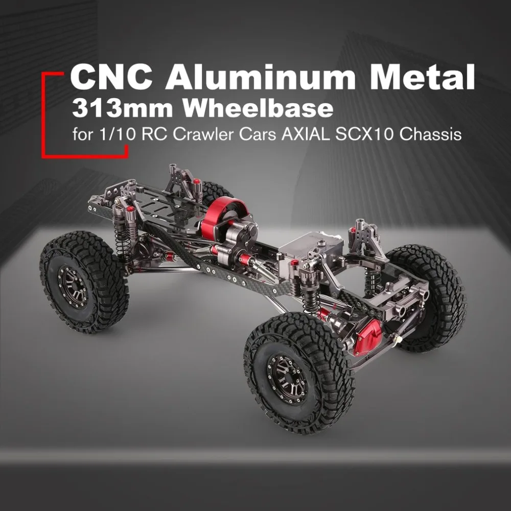 CNC Алюминиевый металлический и карбоновый корпус для RC автомобилей 1/10 осевой SCX10 шасси 313 мм Колесная база автомобиля гусеничный автомобиль части аксессуар