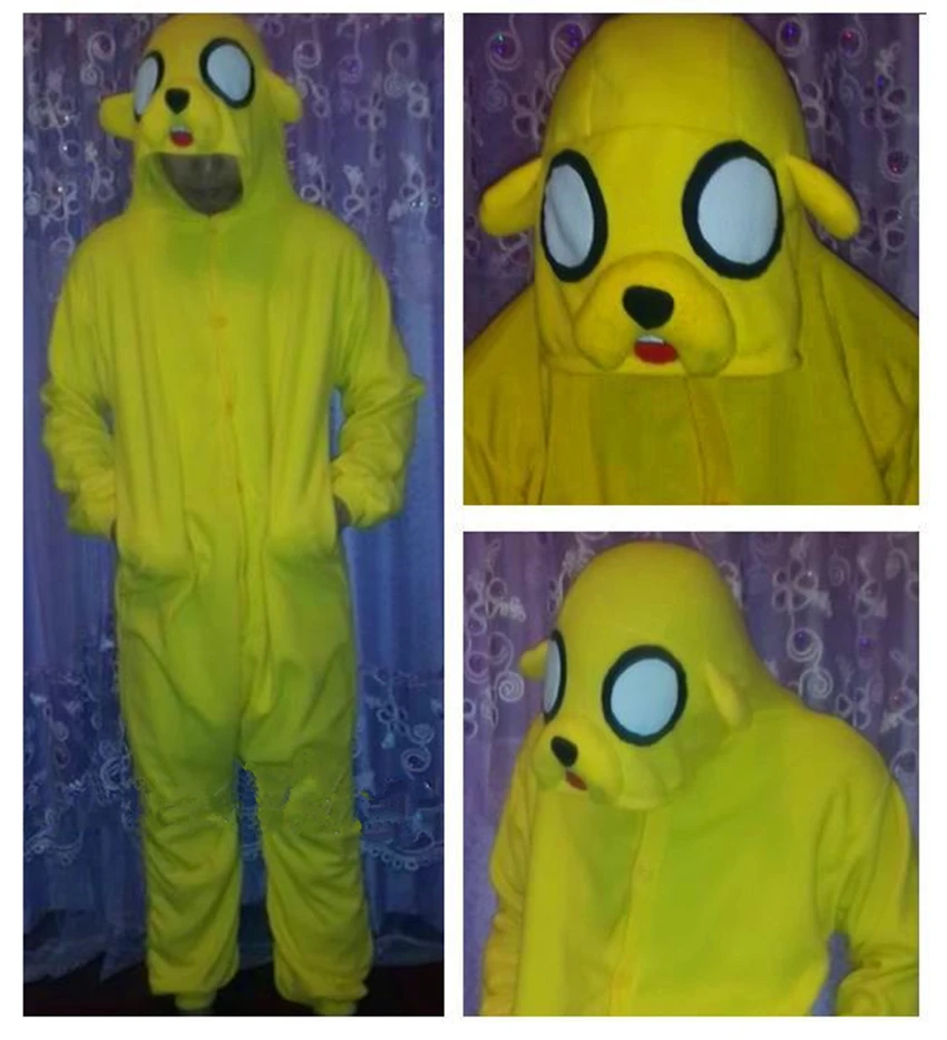 

Adventure go Finn Yellow Jake Dog Cosplay costume Cartoon anime Pajamas Adults Unisex animals Onesie Warm sleepwear jumpsuit