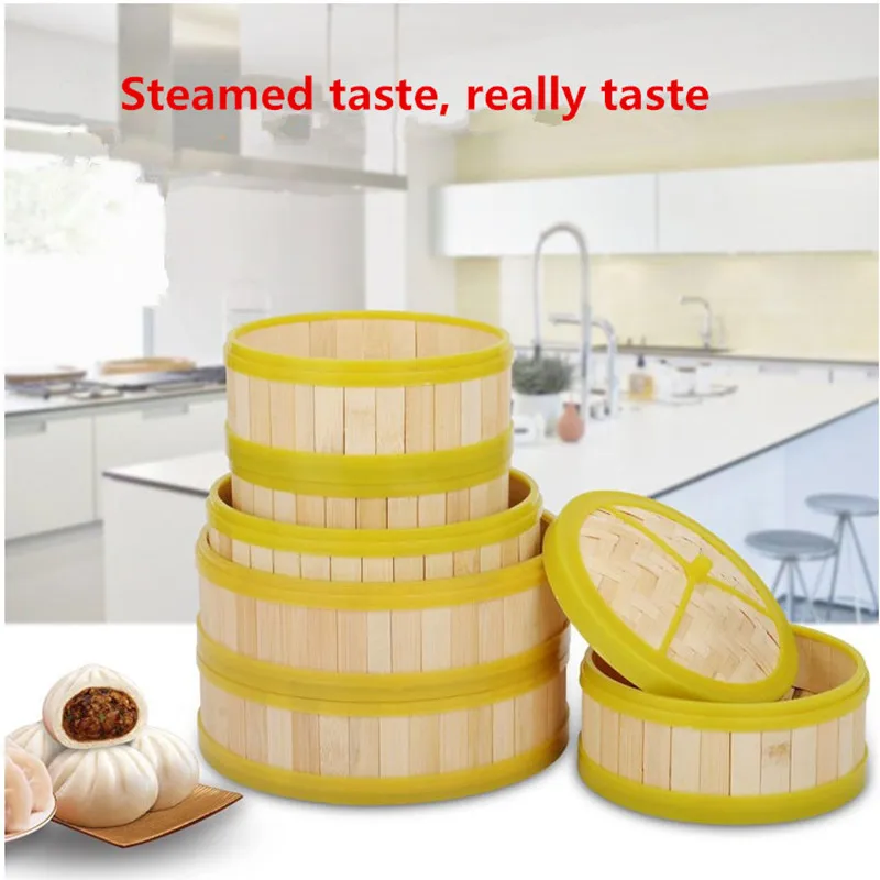 1 костюм кухонная посуда бамбуковый Пароварка желтый пластик боковая упаковка