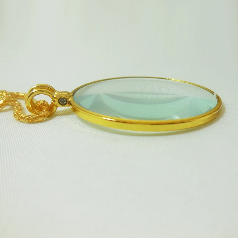 Женское подвесное Золотое увеличительное стекло с металлической цепочкой 5X 42 мм