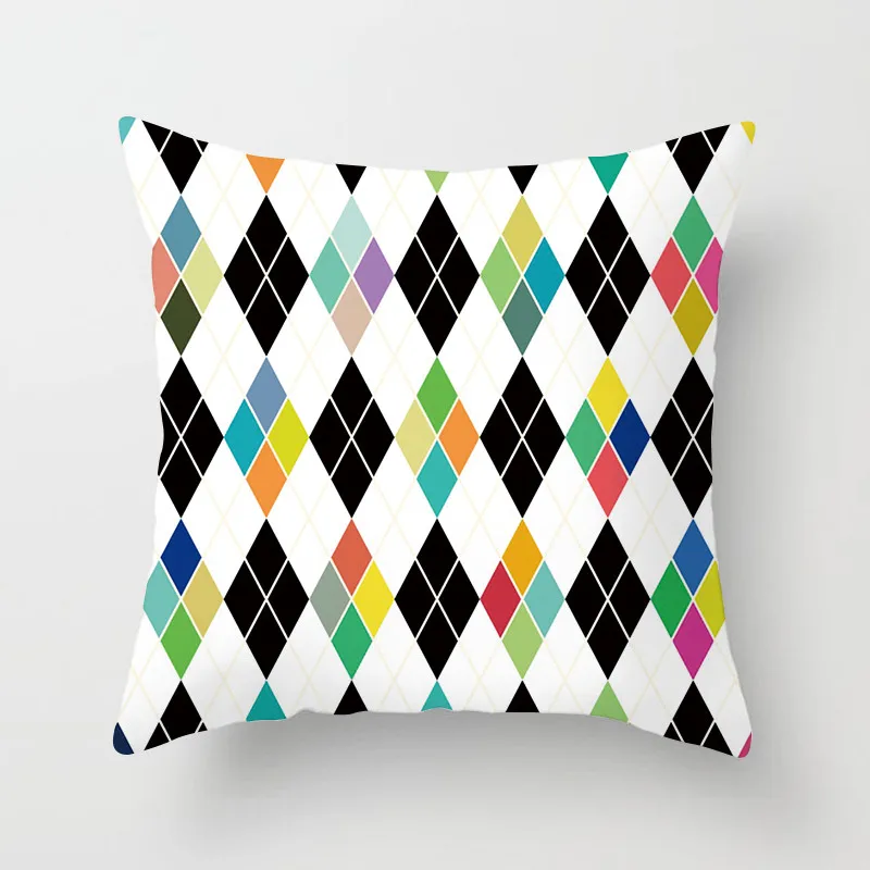 Чехол на подушку Fuwatacchi с геометрическим узором в полоску фиолетовый мягкий