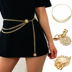 Новинка 2019, Модный женский ремень Hirigin с металлической цепочкой, золотистый узкий металлический ремень с высокой талией, аксессуар для тела с бахромой