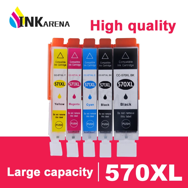 5 шт. чернильные картриджи для принтера Canon PIXMA MG5750 MG5751 MG5752 MG6850 TS6050 TS5050 570 571 PGI CLI