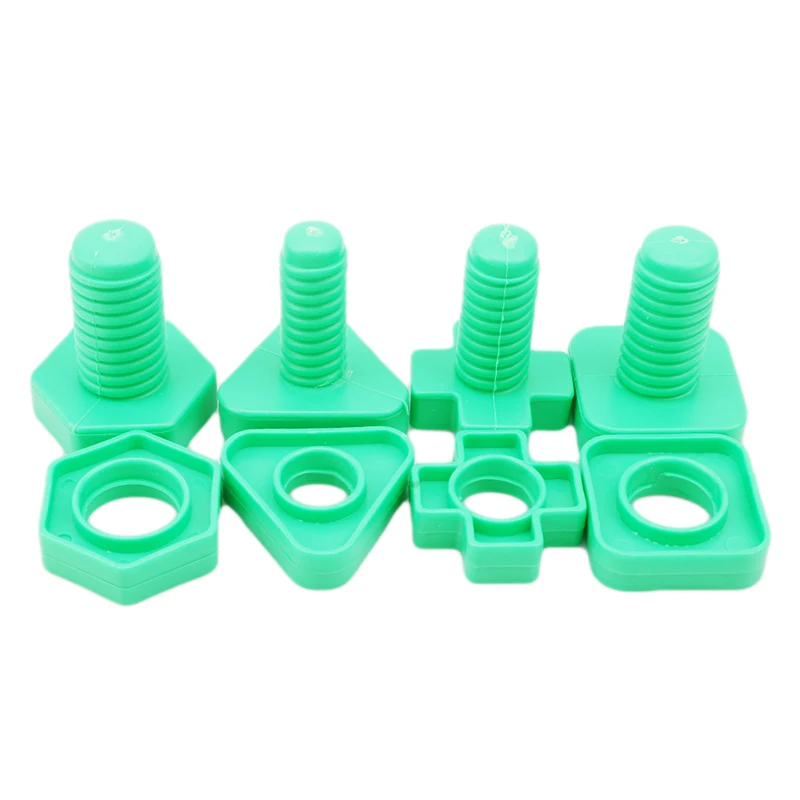 

Diy plastic insert block Montessori toy screw building blocks Education Learning toys for children nut shape scale models