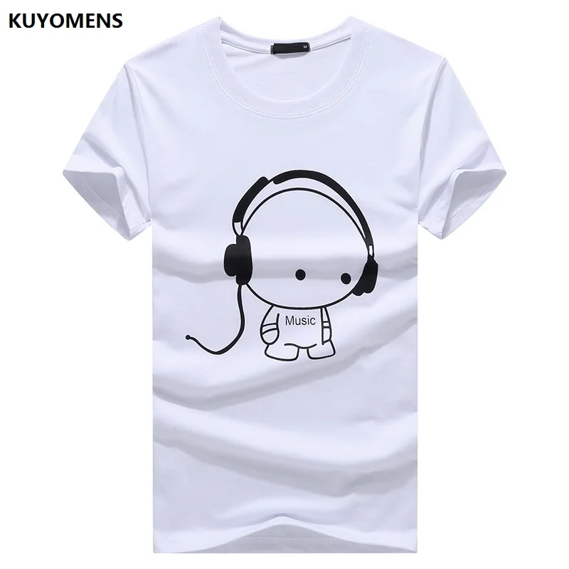 KUYOMENS футболки забавная Мужская футболка из хлопка с коротким рукавом О-образным