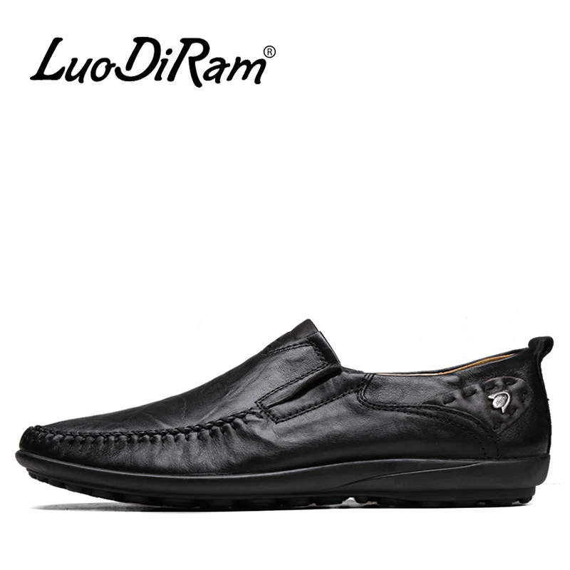 Бренд LuoDiRam ручной работы Повседневное мужские туфли на плоской подошве из