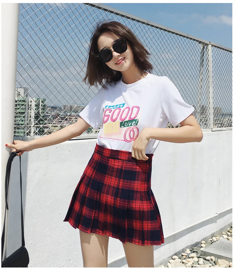Новинка! Красная Зеленая клетчатая юбка для женщин Kawaii Harajuku мини плиссированная юбка корейская форма миди юбка Милая Высокая талия сексуальная женская нижняя часть