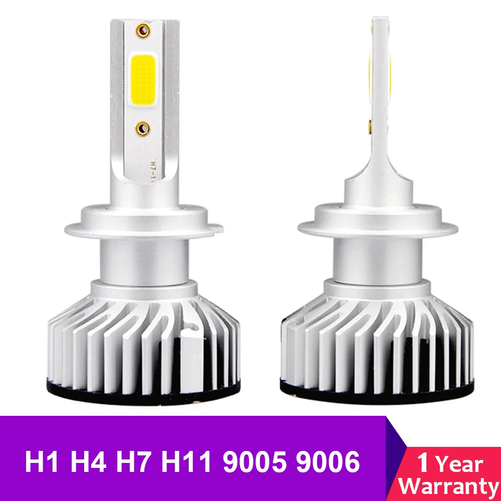 2 шт. Turbo светодиодный H7 H4 Canbus ламп для автомобильных фар лампы H1 H3 Hi Lo H11 9005 9006 HB3 HB4 12