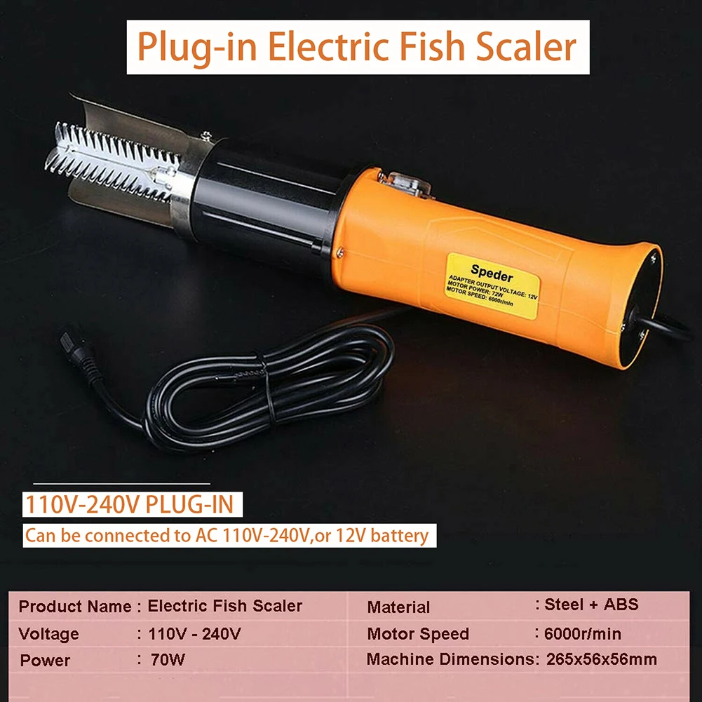 

Electric Fish Scaler Clean Fish Remover Cleaner Descaler Waterproof Scraper