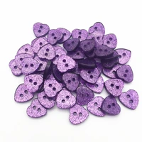 500pcs 12x13mm purple heart buttons glitter resin sparkle 2 holes button embellishments scrapbooking cardmaking