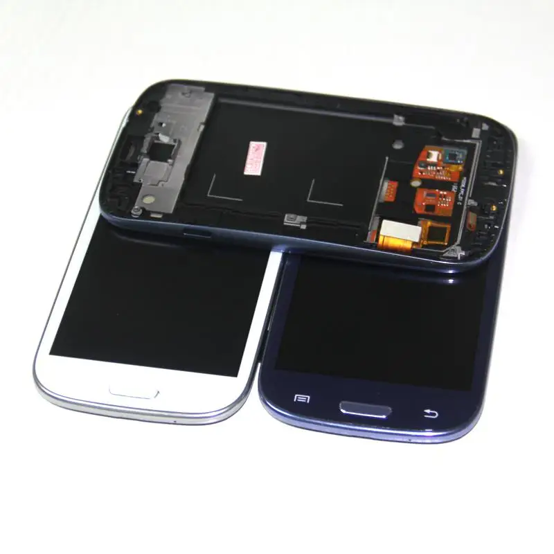 I9300 ЖК дисплей экран для samsung s3 i9300 рамка дисплея синий|Экраны мобильных телефонов|