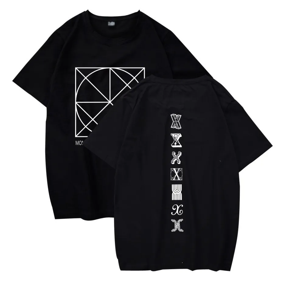 2020 Модные женские футболки Kpop MONSTA X WONHO IM The Same унисекс футболка с коротким рукавом